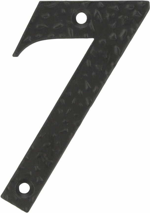 AMIG Huisnummer 7 massief gesmeed staal 10cm incl. bijpassende schroeven zwart Huisnummers