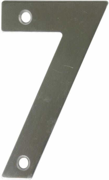 AMIG Huisnummer 7 massief Inox RVS 10cm incl. bijpassende schroeven zilver Huisnummers