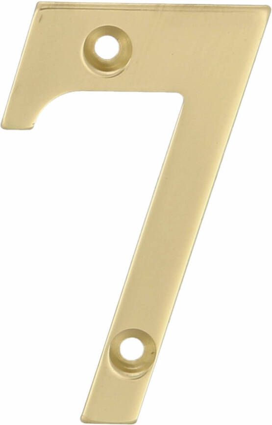 AMIG Huisnummer 7 massief messing 10cm incl. bijpassende schroeven gepolijst goudkleur Huisnummers