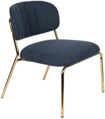 AnLi Style Lounge Chair Jolien Gold Dark Blue
