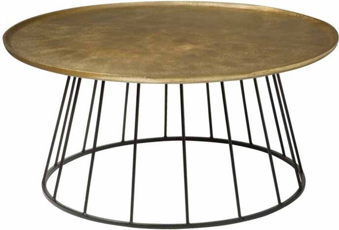 AnLi Style Tower living Iron coffee round table w alu top 91x91x42