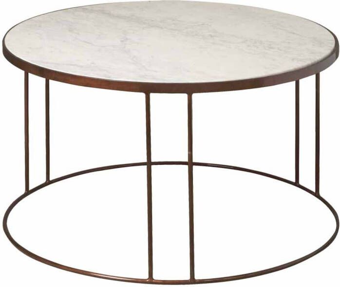 AnLi Style Tower living Iron coffee round table w marble top 81x81x48