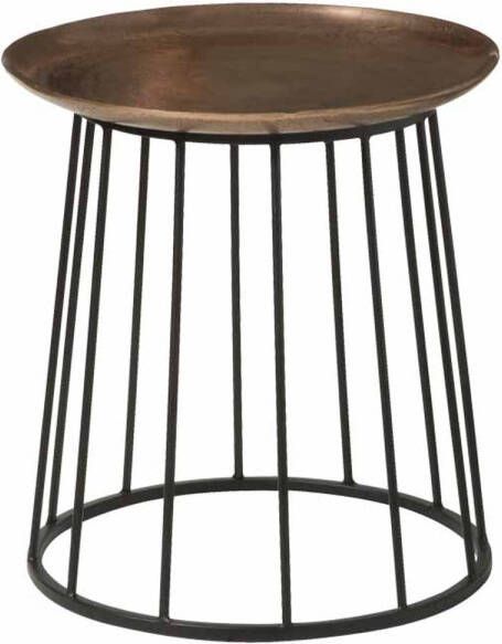 AnLi Style Tower living Iron side round table w alu top 41x41x43