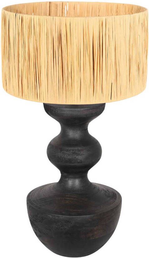 Anne Lighting Anne Light and home tafellamp Lyons zwart hout 40 cm E27 fitting 3748ZW