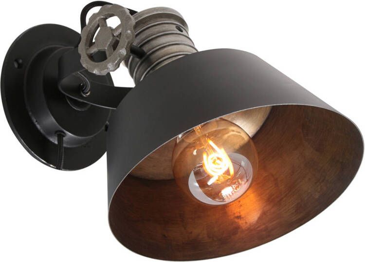 Anne Lighting Sprocket wandlamp zwart metaal