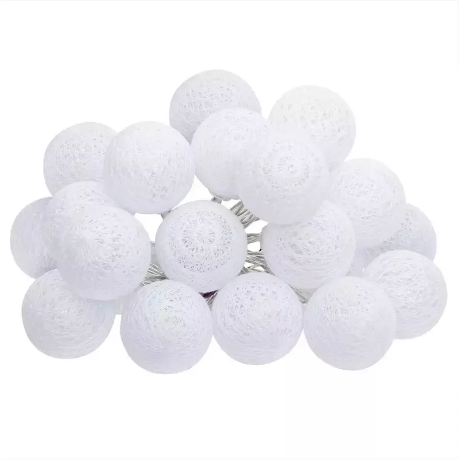 Atmosphera LED slinger 20 bollen D6 cm wit 4 meter Lichtsnoeren