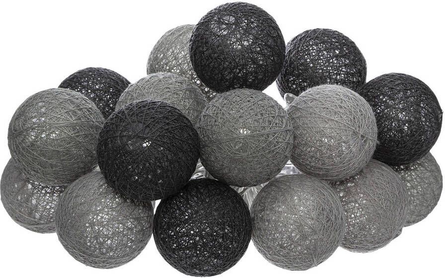 Atmosphera Lichtslinger lichtsnoer met 16 decoratieve verlichte balletjes 3.5 cm multi kleur mix 255 cm b Lichtsnoeren