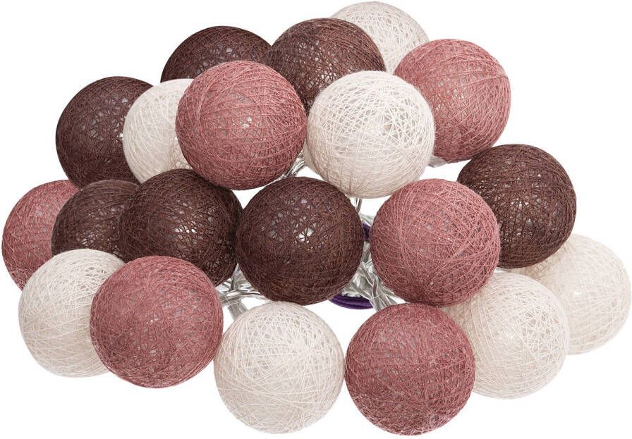 Atmosphera Lichtslinger lichtsnoer met 20 decoratieve verlichte balletjes multi kleur mix 435 cm stekker Lichtsnoeren