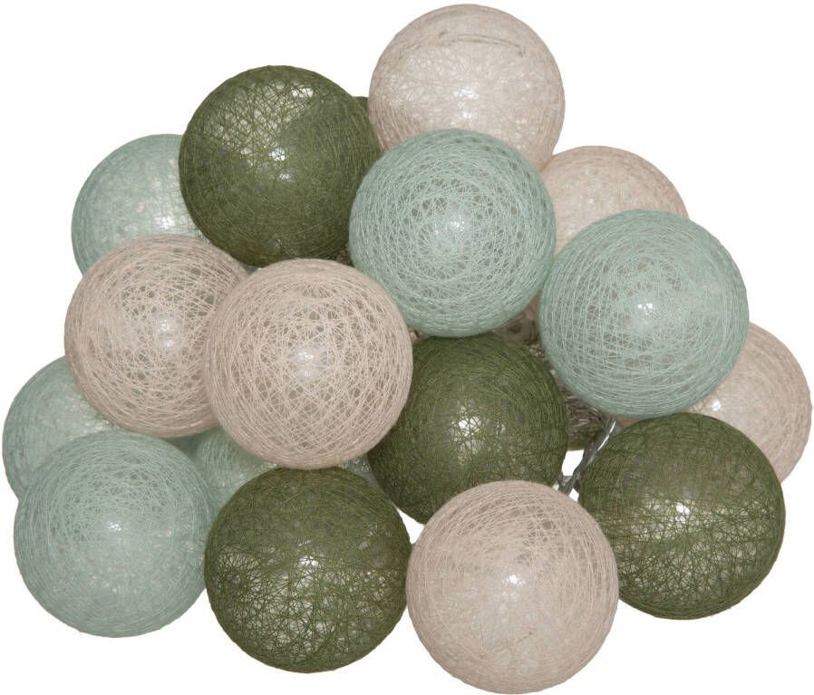 Atmosphera Lichtslinger lichtsnoer met 20 decoratieve verlichte balletjes multi kleur mix 435 cm stekker Lichtsnoeren