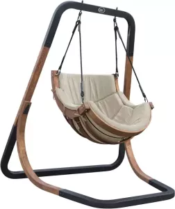AXI Capri Schommelstoel met frame van hout Hangstoel in Beige voor de tuin voor volwassenen