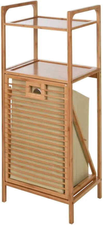 Bathroom Solutions Opbergrek met 2 schappen en wasmand 95 cm bamboe