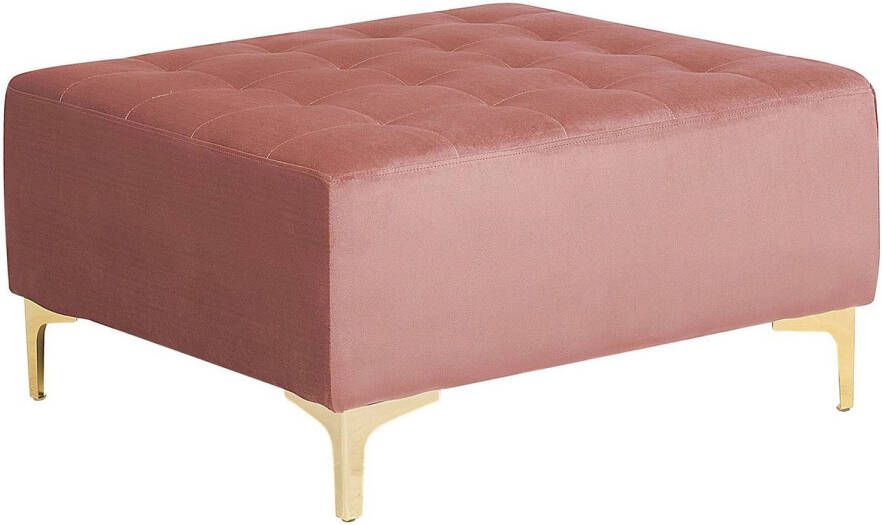 Beliani ABERDEEN Ottomaan Roze Fluweel