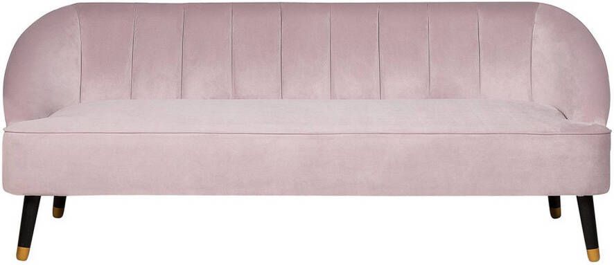 Beliani ALSVAG Three Seater Sofa Roze Fluweel