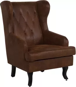 Beliani ALTA Chesterfield fauteuil Bruin Kunstleer