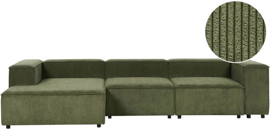 Beliani APRICA Modulaire Sofa-Groen-Corduroy - Foto 1