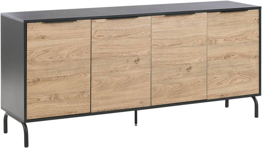 Beliani ARKLEY 4 Door Sideboard Zwart Vezelplaat