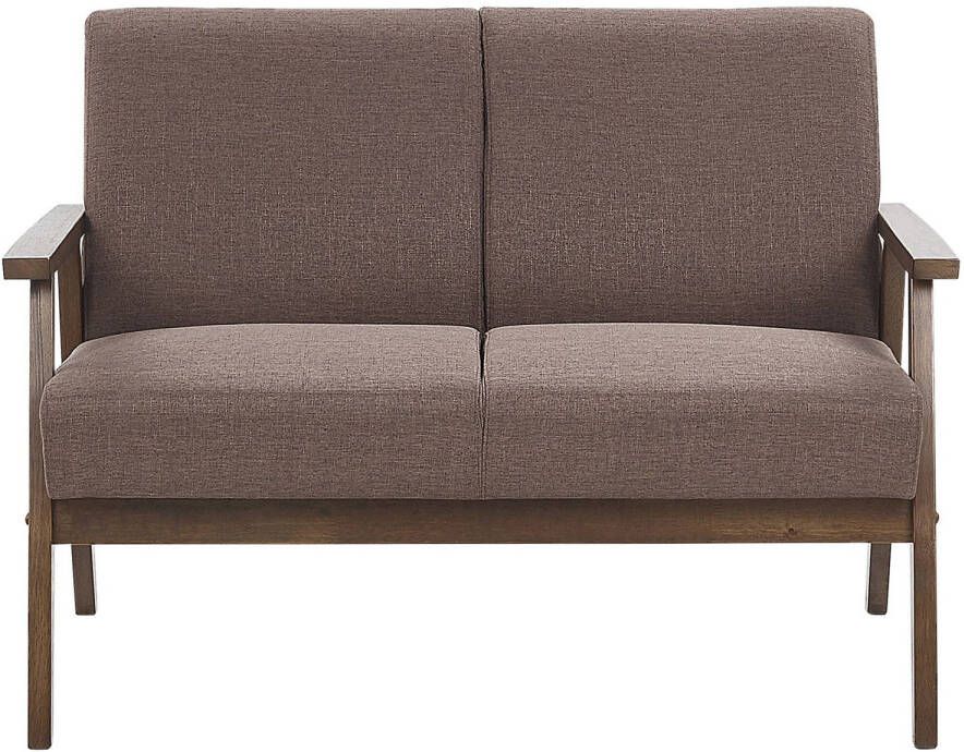 Beliani ASNES Two Seater Sofa Bruin Polyester