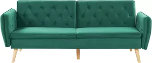 Beliani BARDU Slaapbank groen 188x106