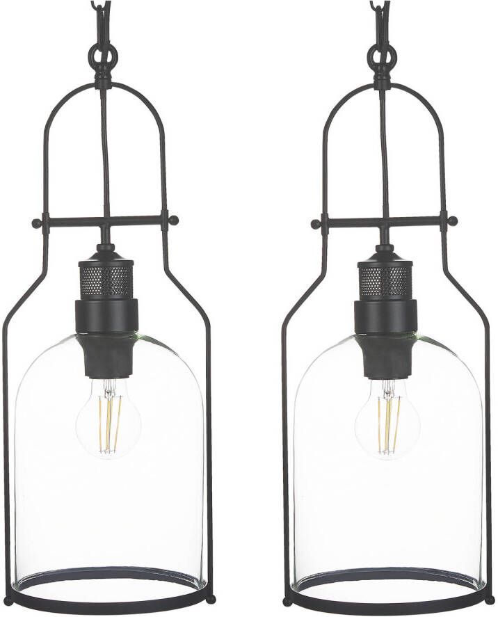 Beliani BASHILO Handlamp set van 2 Zwart IJzer - Foto 1