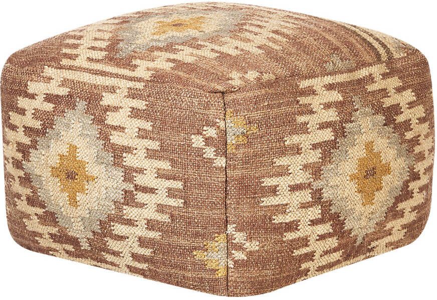 Beliani BEEL Poef Rood Jute