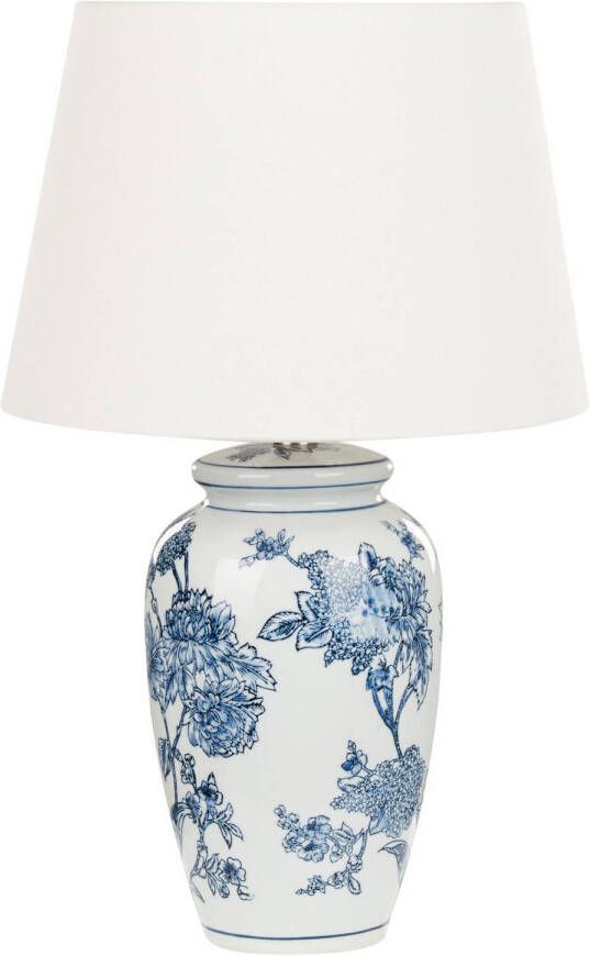 Beliani BELUSO Tafellamp Wit|Blauw Porselein