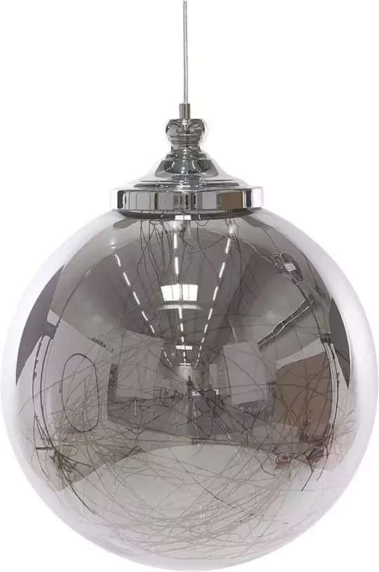 Beliani BENI Gross Hanglamp-Zilver-Glas
