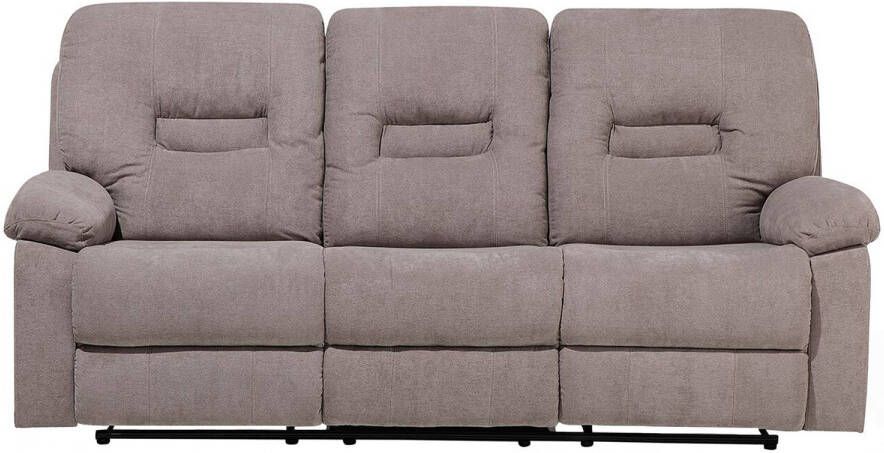 Beliani BERGEN Three Seater Sofa Beige Polyester