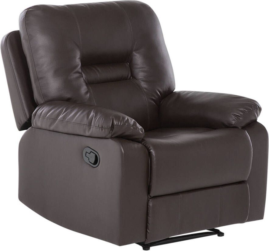 Beliani Fauteuil kunstleer bruin verstelbaar BERGEN