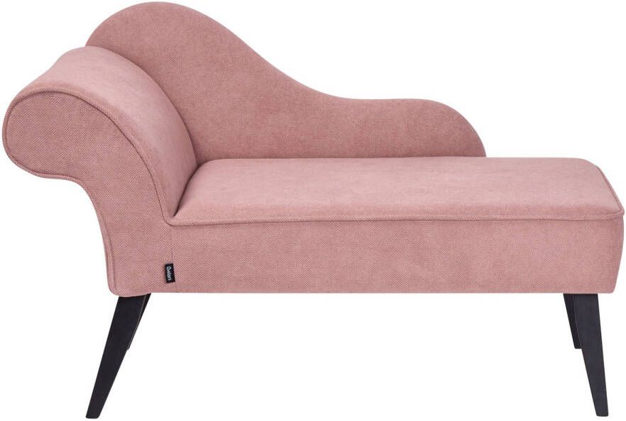 Beliani BIARRITZ Chaise longue Roze Linkerzijde Polyester