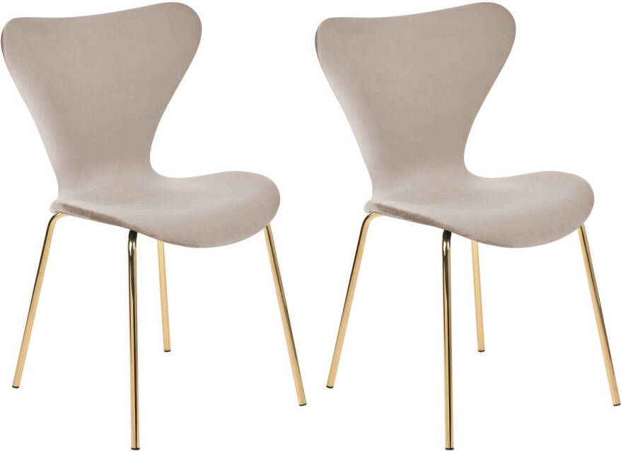 Beliani BOONVILLE Set of 2 Chairs Grijs Fluweel
