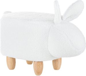Beliani BUNNY Dierenhocker-Wit-Polyester Katoen