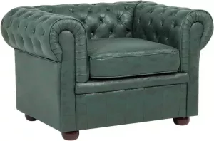 Beliani Chesterfield Fauteuil-groen-kunstleer