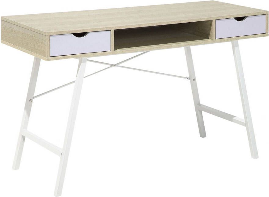 Beliani CLARITA Bureau Lichte houtkleur MDF