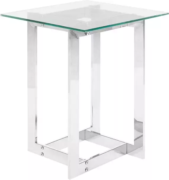 Beliani CRYSTAL Bijzettafel-Zilver-Glas