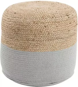 Beliani Dalama Poef-grijs-katoen Jute