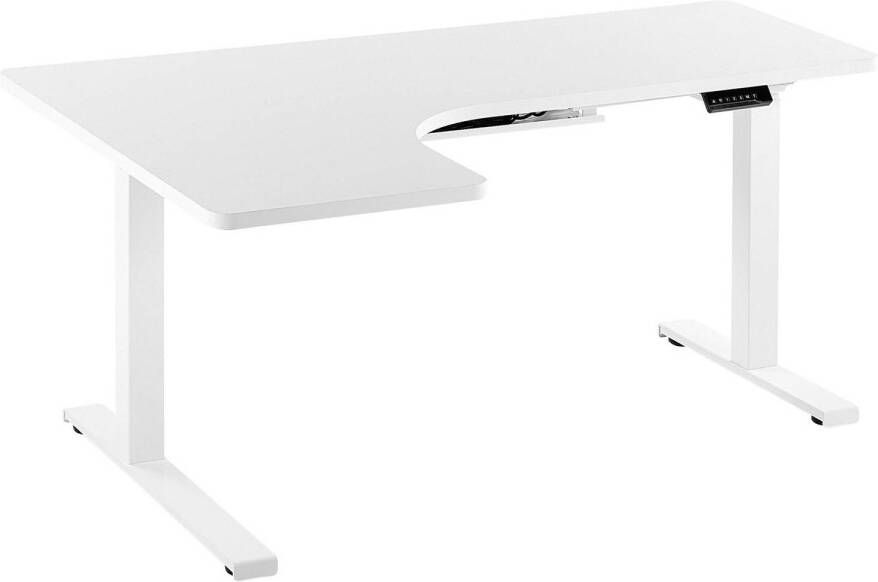 Beliani DESTIN Verstelbaar bureau Wit Links 160 cm Spaanplaat