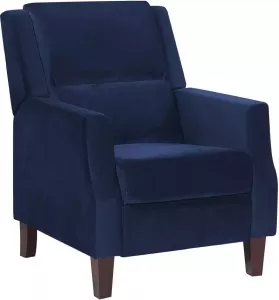 Beliani EGERSUND TV-fauteuil-Blauw-Fluweel