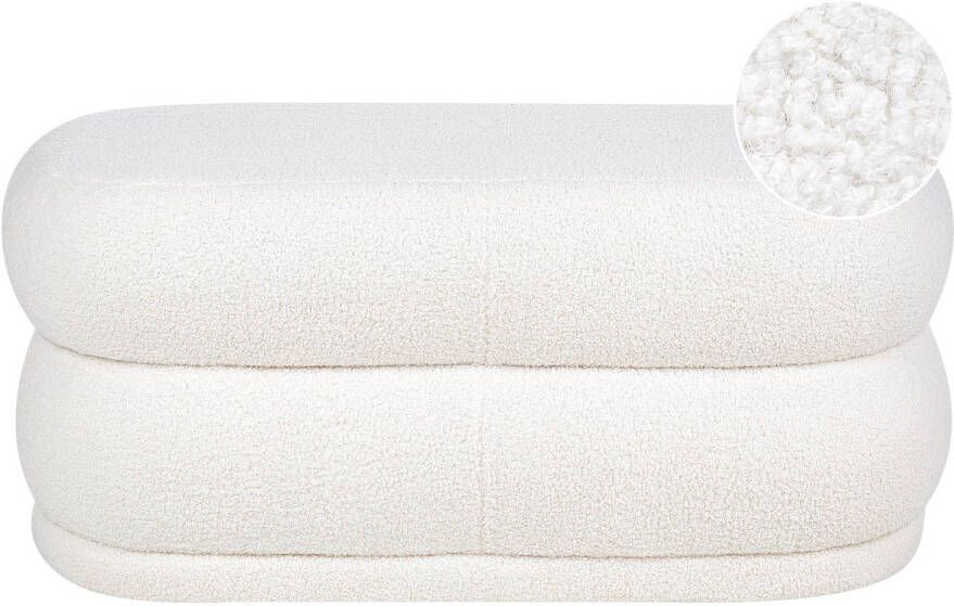 Beliani ELLENDALE Voetenbank Gebroken wit Bouclé