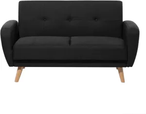 Beliani FLORLI Two Seater Sofa Zwart Polyester