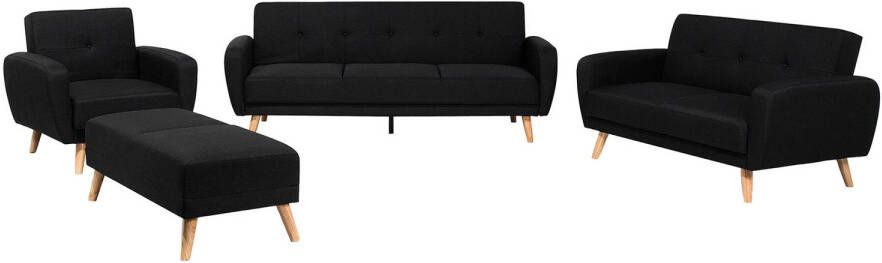 Beliani FLORLI Living Room Set Zwart Polyester