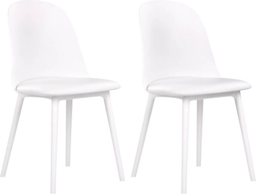 Beliani FOMBY Set van 2 stoelen Wit Synthetisch materiaal