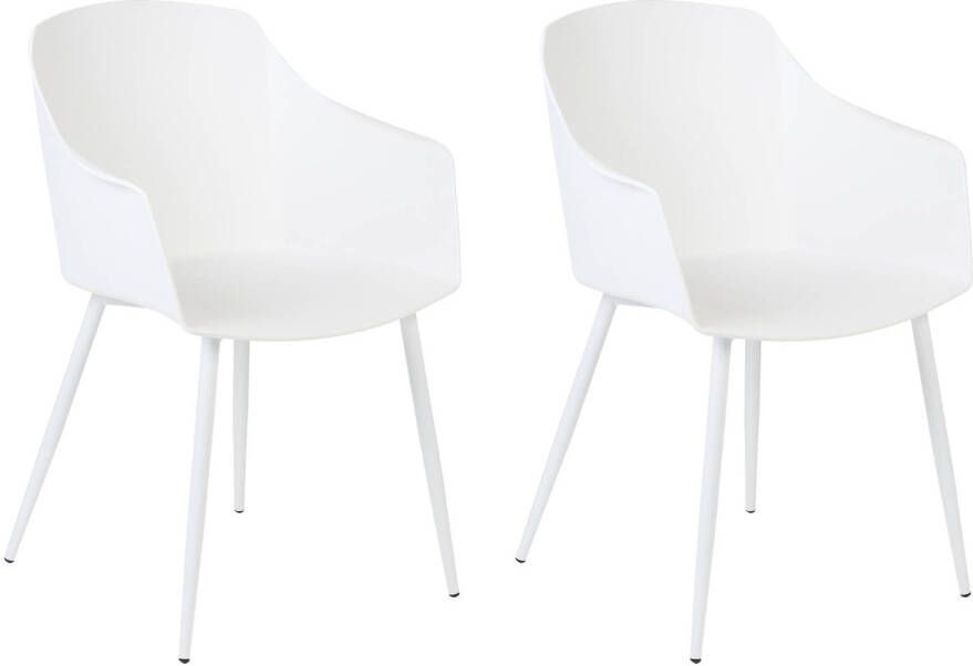 Beliani FONDA Set of 2 Chairs Wit Synthetisch materiaal