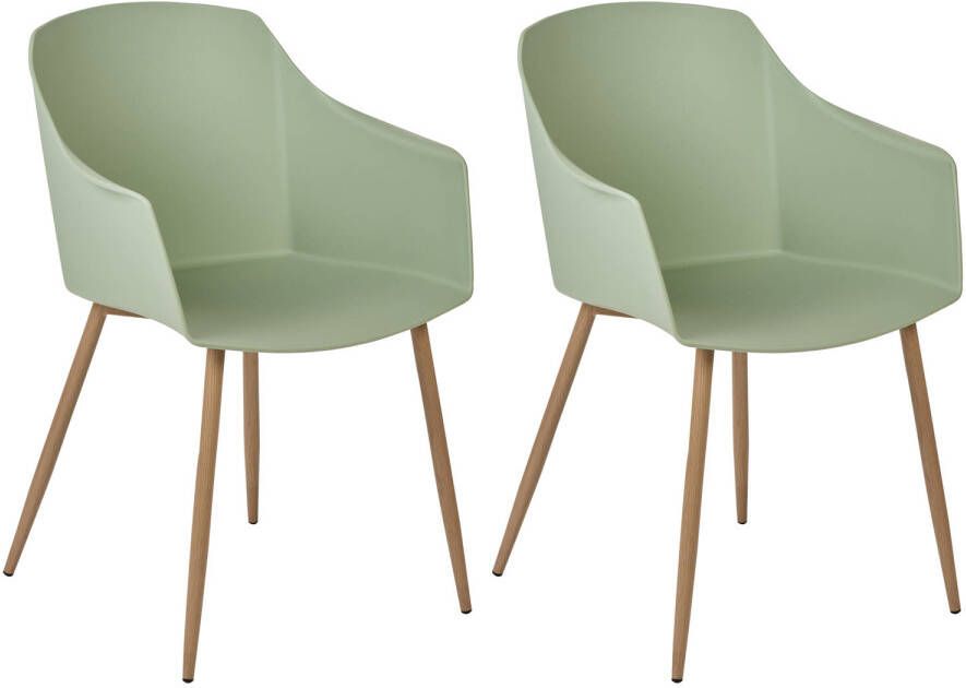 Beliani FONDA II Set of 2 Chairs Groen Synthetisch materiaal