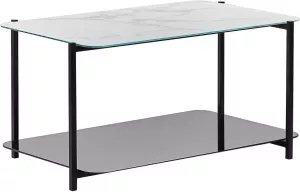 Beliani Gloster Salontafel-zwart-veiligheidsglas