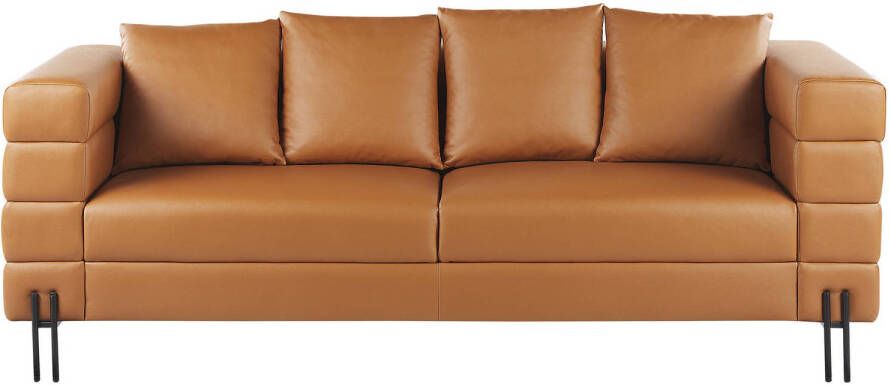 Beliani GRANNA Three Seater Sofa Bruin Kunstleer - Foto 1