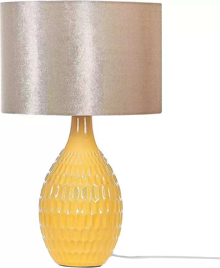 Beliani Haddas Tafellamp-geel-keramiek