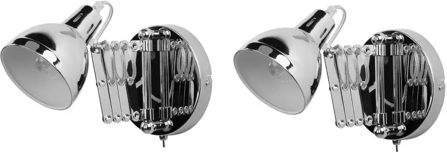 Beliani Harrington Muurlamp-zilver-staal
