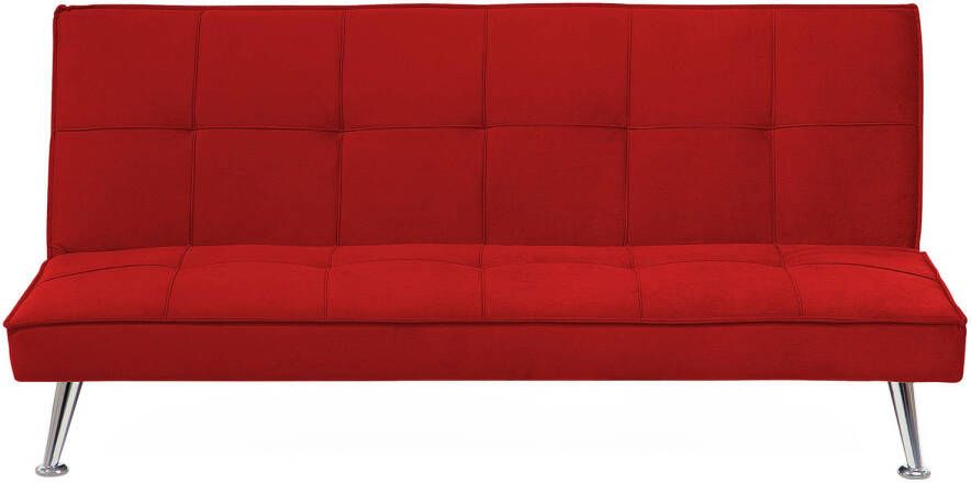 Beliani Hasle Slaapbank Rood Stof 180 x 200 cm