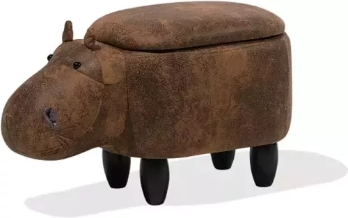 Beliani HIPPO Dierenhocker-Bruin-Kunstleer