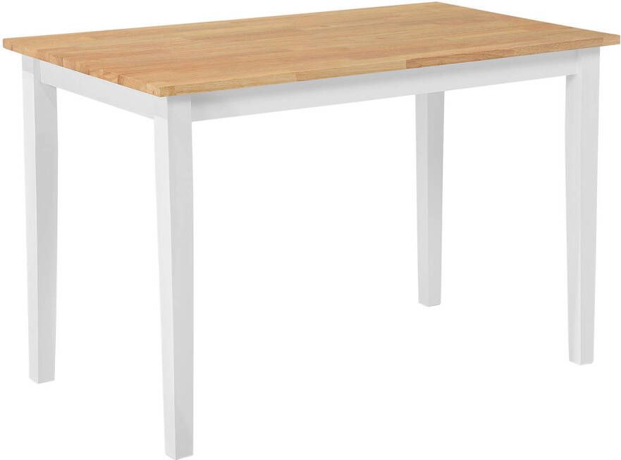 Beliani HOUSTON Eettafel Wit 75 x 120 cm Rubberhout